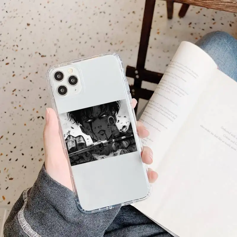 

Anime Attacking Giant Phone Case Transparent soft For iphone 5 5s 5c se 6 6s 7 8 11 12 plus mini x xs xr pro max