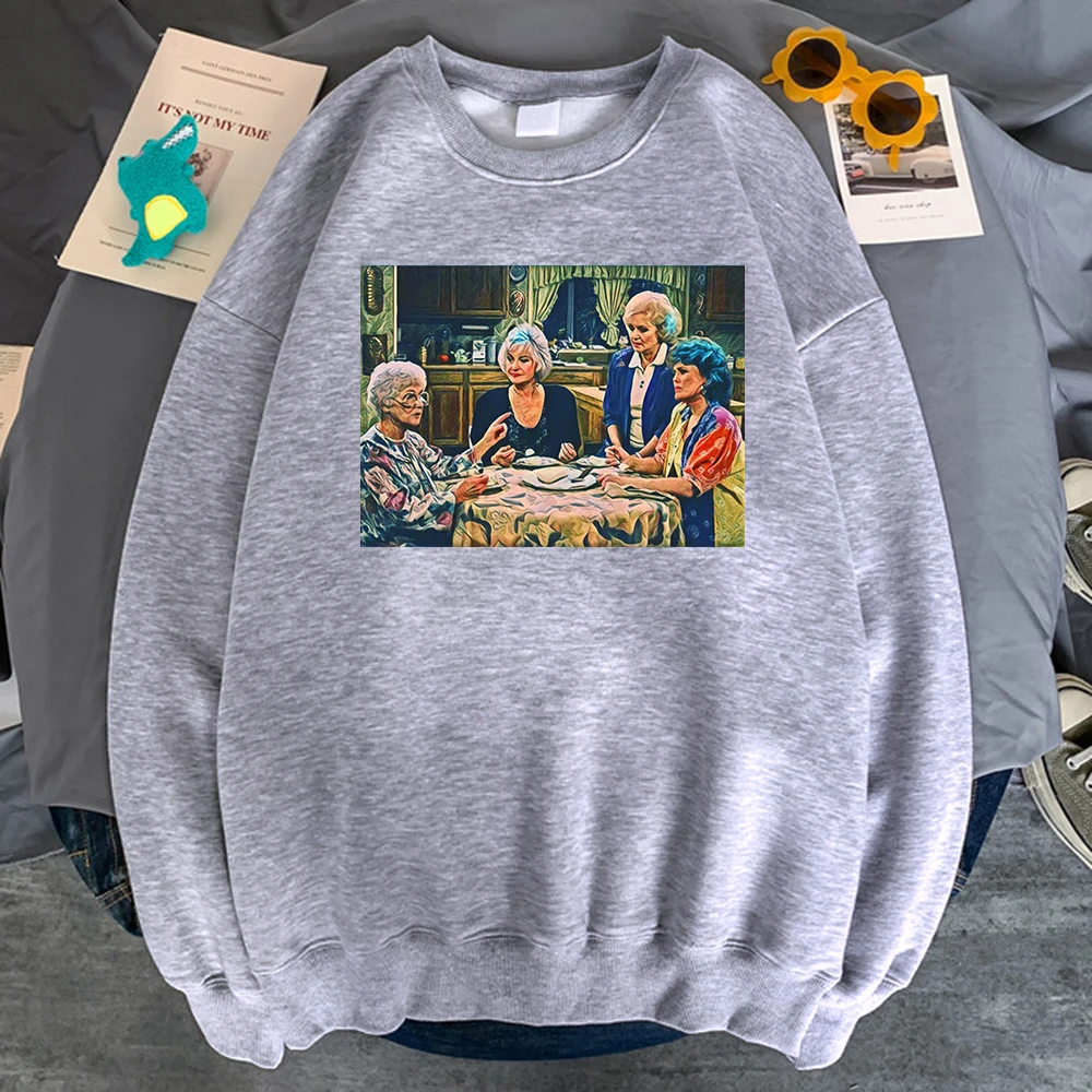 

Oil Painting People Print Sweatshirts Casual Long Sleeve Man Loose Casual Fleece Hoodies Mens Hip Hop Kpop Vintage Tracksuits