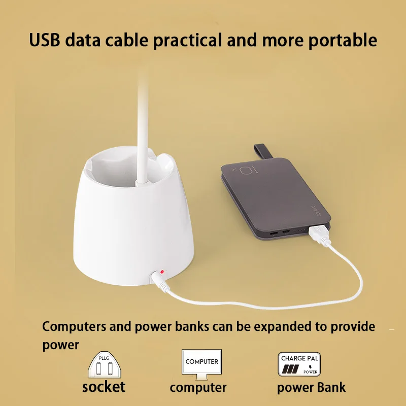 Настольная лампа для чтения настольная 3 светильник ing режимов USB перезаряжаемые