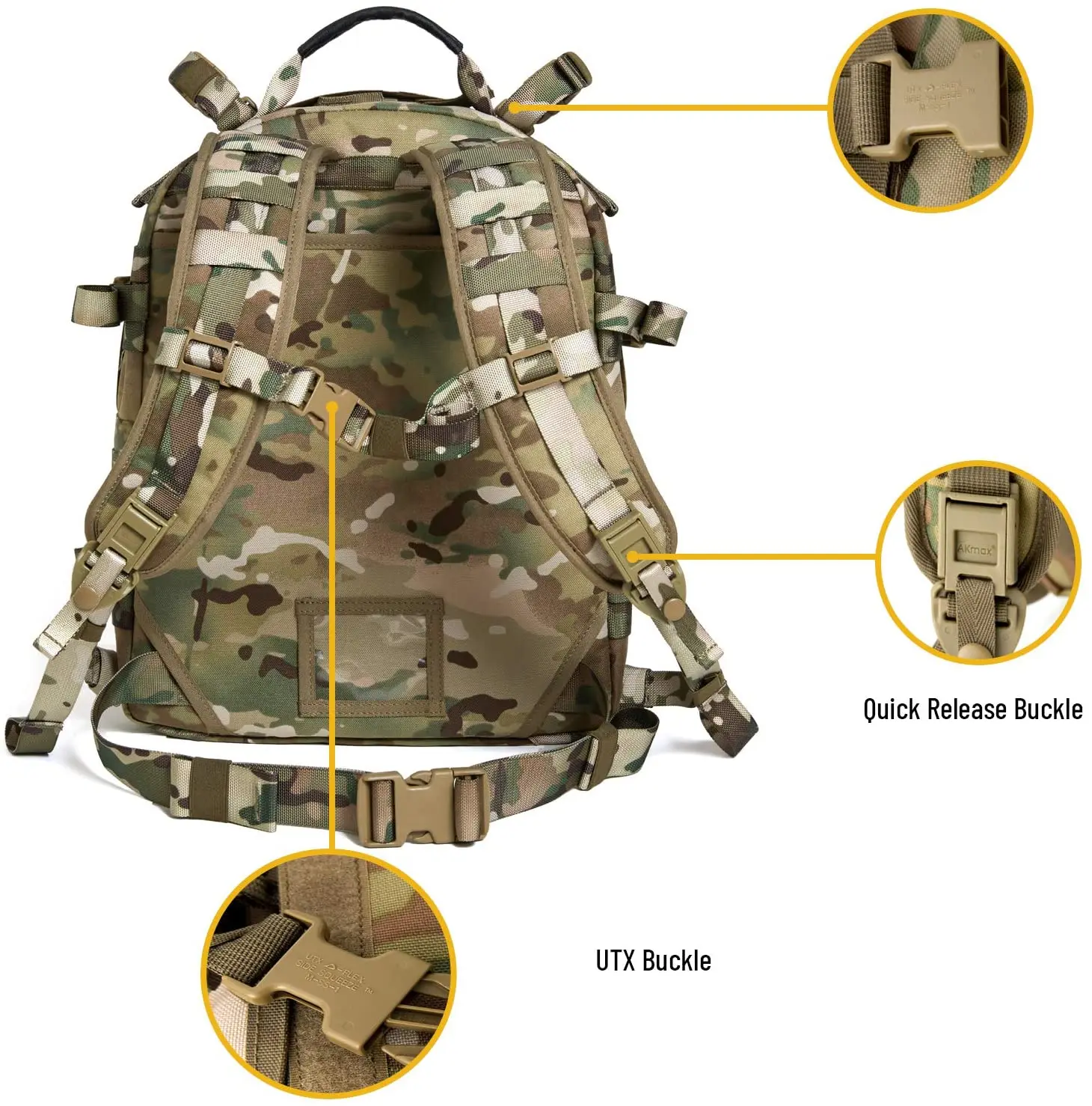 Военный Рюкзак Akmax US MOLLE II 30-40 л штурмовой тактический Мужской армейский ранец для