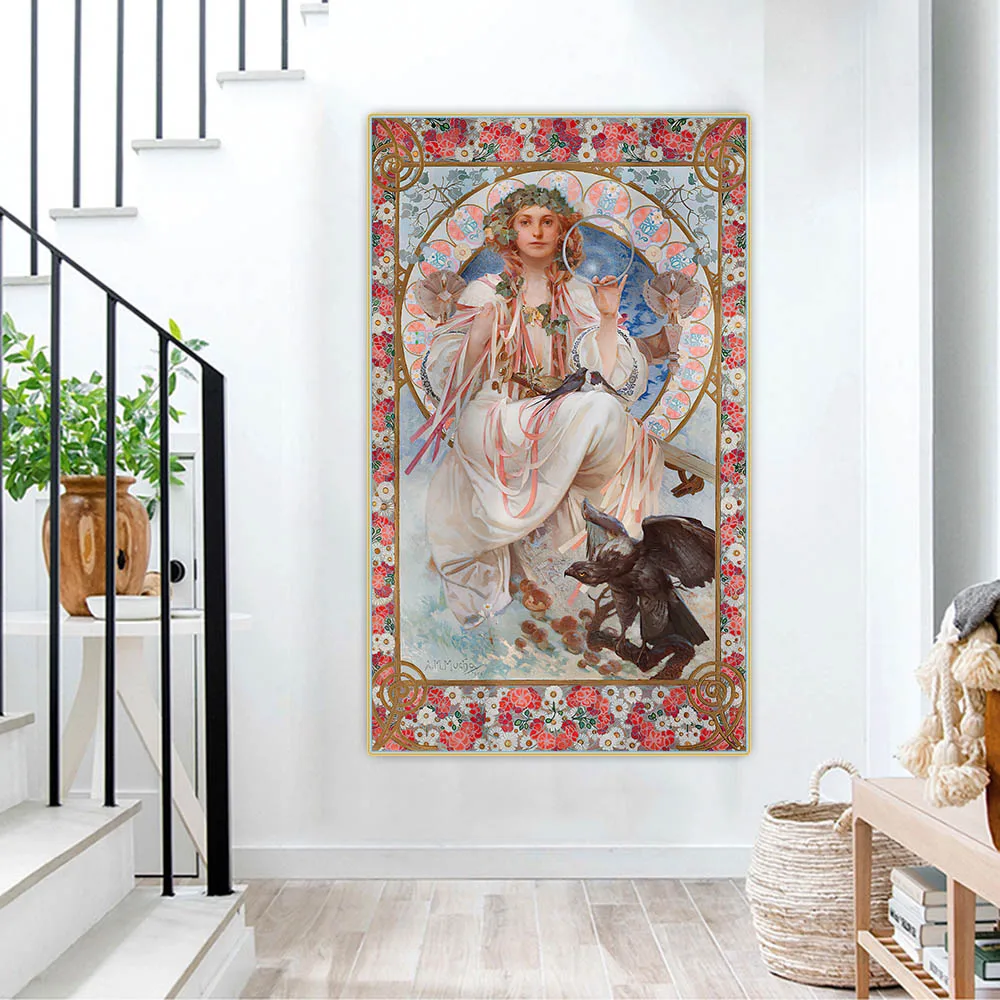 Цитон Альфонс Муча 《Портрет Джозефина Кран-Брейли в роли Slavia》Картина на холсте