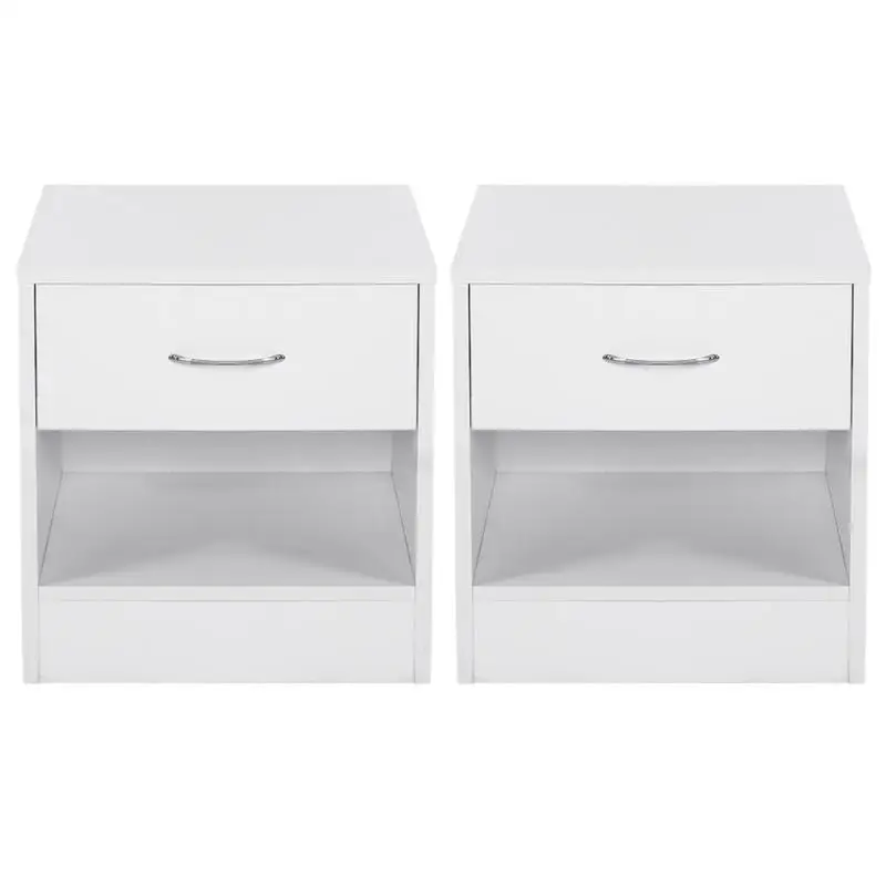 

1pai Modern Simple Bedside Table Black&white Nightstand Dormitory Bedroom Furniture Minimalist StorageBedside Cabinet HWC