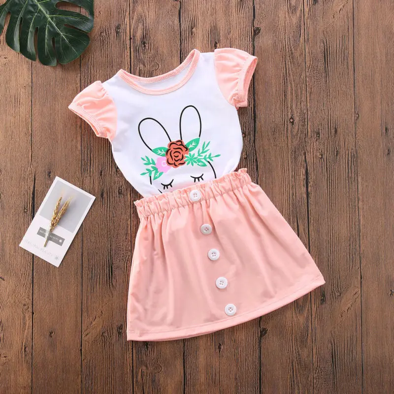 Новое поступление топы для маленьких девочек с пасхальным Кроликом юбка пачка