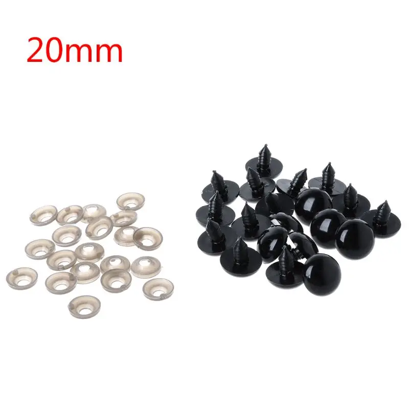 

20pcs 6-20mm Black Plastic Safety Eyes for teddy bear/Dolls/Toy Animal/Felting C5AF