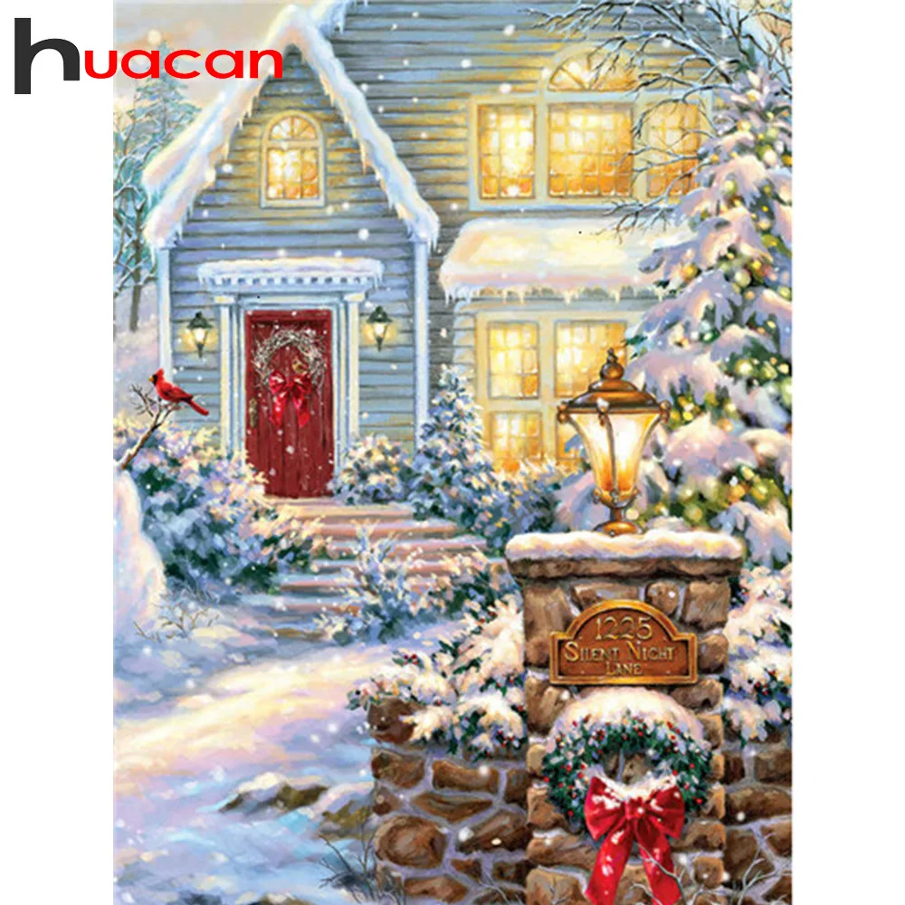 Huacan алмазная вышивка распродажа рождество кошки картина стразами мазайка