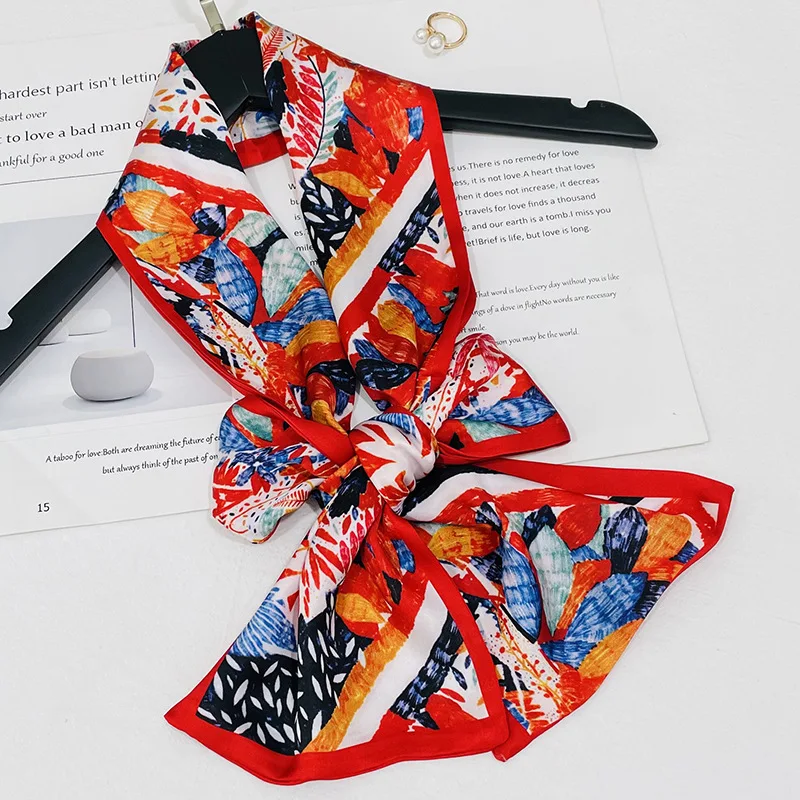 

Ribbon 17*150 Thin Narrow Strip Small Silk Scarf Women's Professional Elegant Artificial Silk Lace-up Waist Scarf