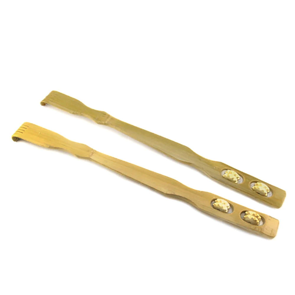 1 шт. длинный деревянный шариковый скребок для спины с двумя колесами массажер