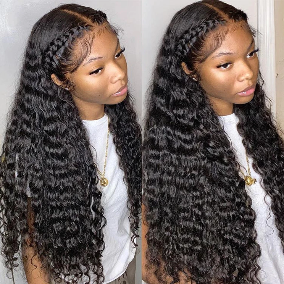 

Deep Wave Frontal Wig 13x4 HD Lace Frontal Wig 30 Inch 4x4 Deep Wave Closure Wig Brazilian Deep Curly Lace Front Human Hair Wigs