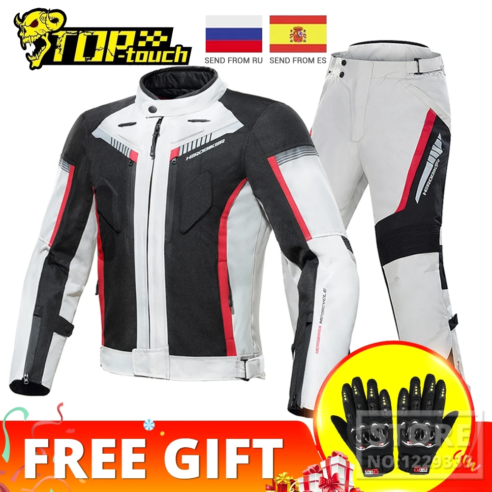 

HEROBIKER Men Motorcycle Jacket Winter Coldproof Motocross Jacket Waterproof Motorbike Windproof Riding Clothing Protective Gear