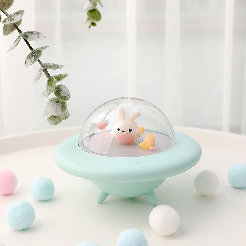 Rechargeable Flying Bunny Night Light Colorful Music Remote Control Atmosphere Light Children's Bedroom LED Creative Table Lamp