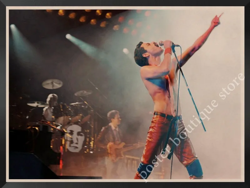 Queen Band музыкальный плакат на крафт-бумаге Фредди Меркьюри, Brian мая винтажная Высококачественная декоративная роспись стены стикер