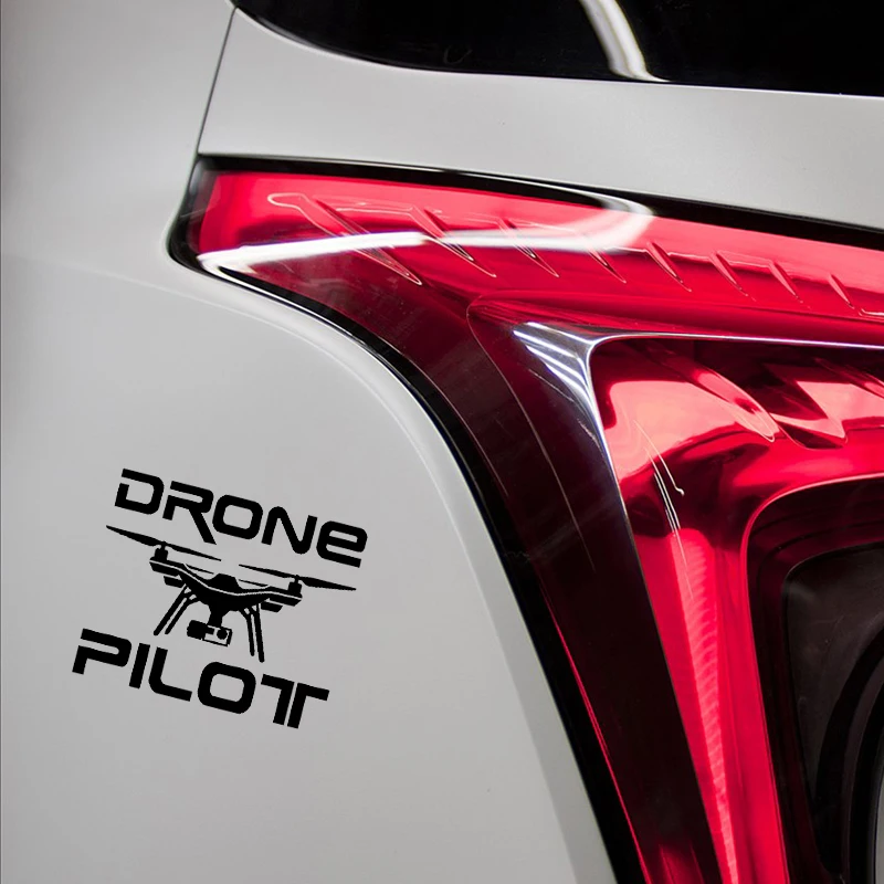 

14.6cm * 11.9cm Car Decal "Drone Pilot" UAV PVC Waterproof Sunscreen Decal Black/silver