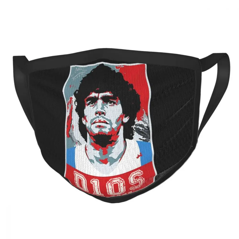 

D10S Diego A M1960-2020 Reusable Face Mask Maradona Argentina Football Soccer Anti Haze Mask Protection Cover Respirator Muffle
