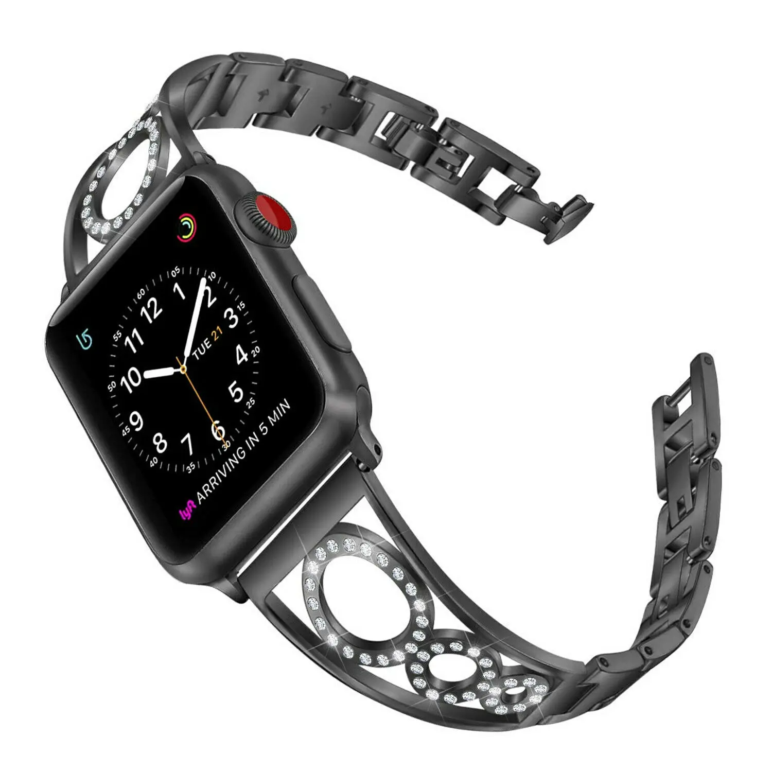 Ремешок Женский для часов Apple Watch Series 4 3 2 1 браслет с круглыми часами украшениями