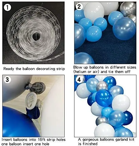 Голубые оригинальные шары синие серебристые и белые украшения для дня рождения