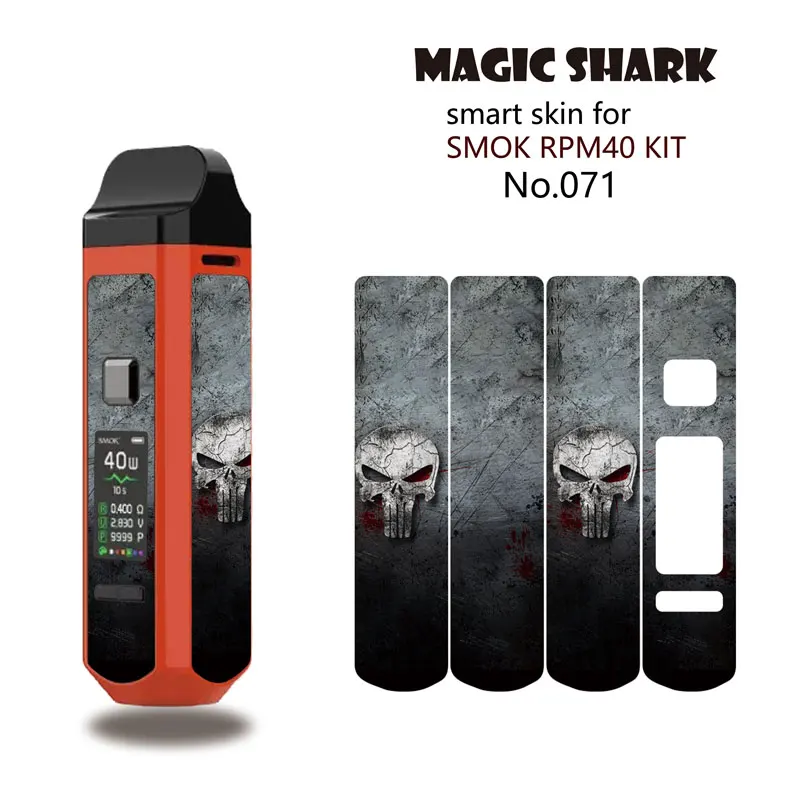 Magic Shark Flash Man Череп Звездный лист Бэтмен Vape Pod стерео пленка чехол наклейка для Smok