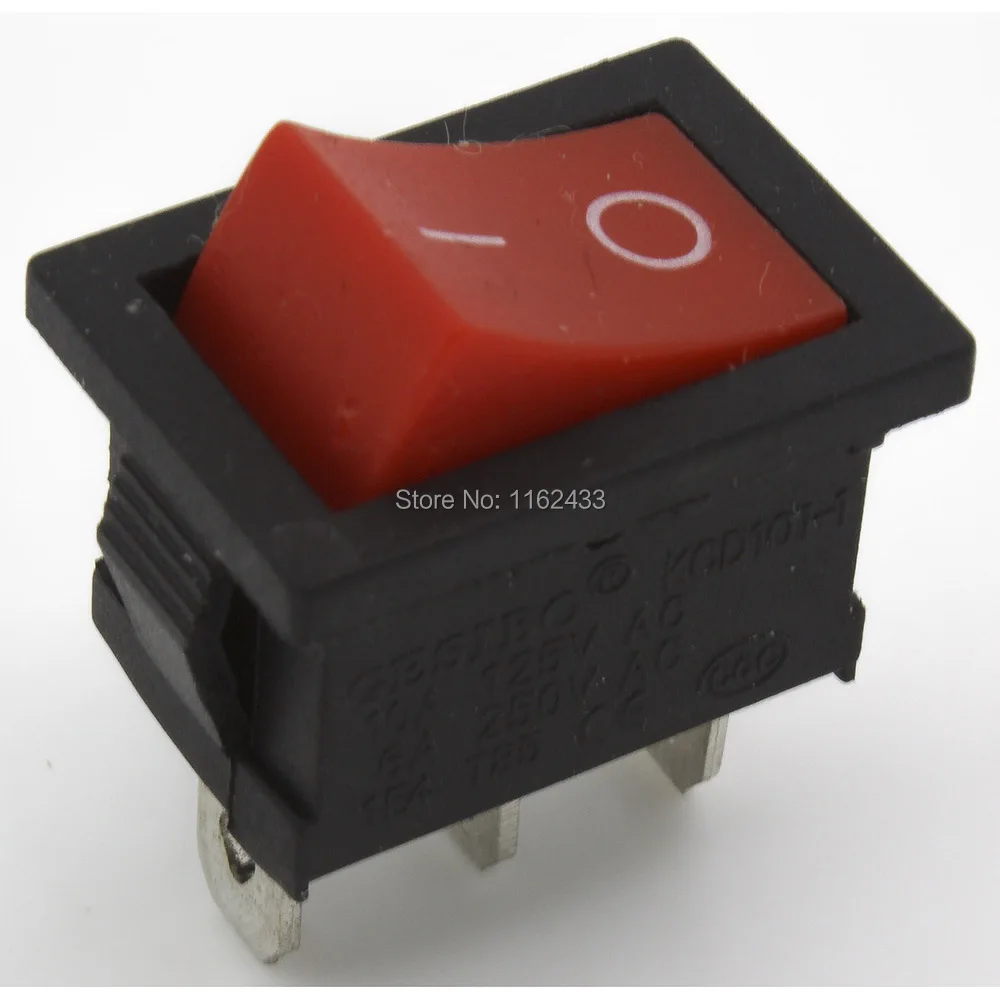 

10pcs / lot KCD1-102 high quality perforate 19 x 13 mm 3 pin ON - ON boat rocker switch power switch