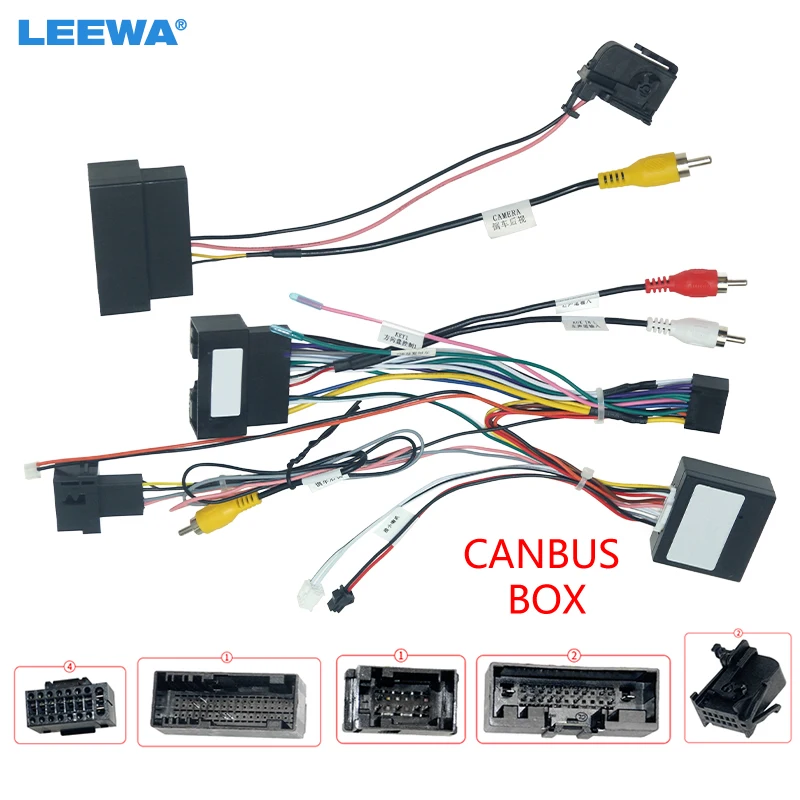 Автомобильный 16Pin Android стерео Жгут электропроводки LEEWA с Canbus для Ford