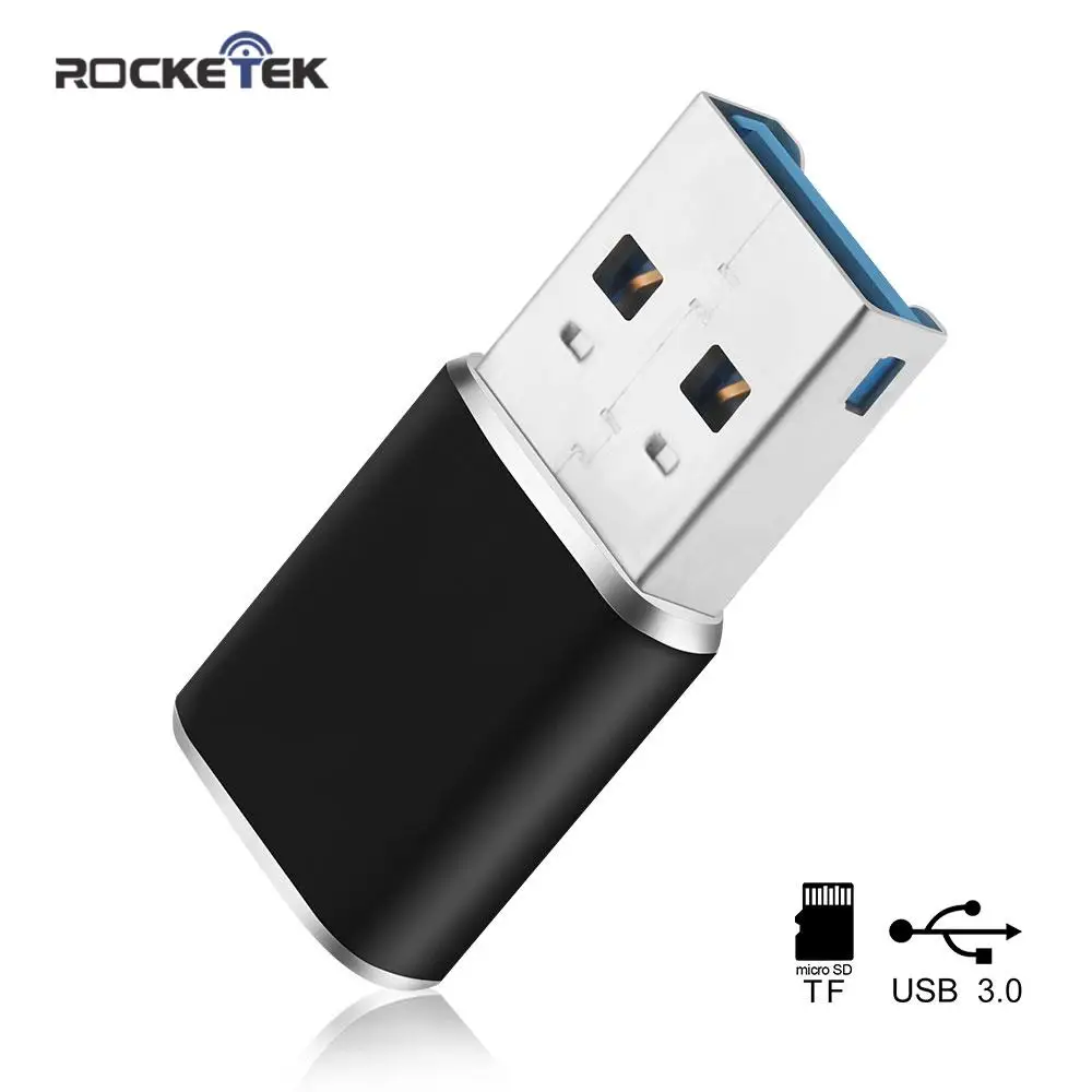 Алюминиевый кардридер Rocketek Mini usb 3,0, адаптер для TF, micro SD, ПК, компьютера, ноутбука - изображение