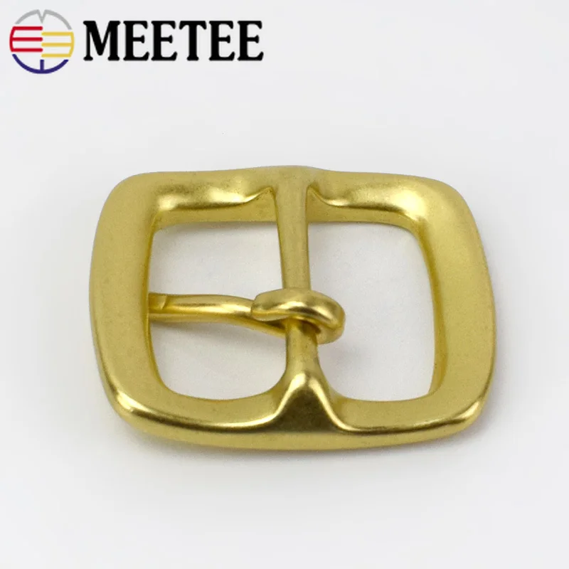 Meetee 1/3 шт. 35 мм латунная пряжка с язычком из чистой меди для ремня 33 34 пояс Сделай