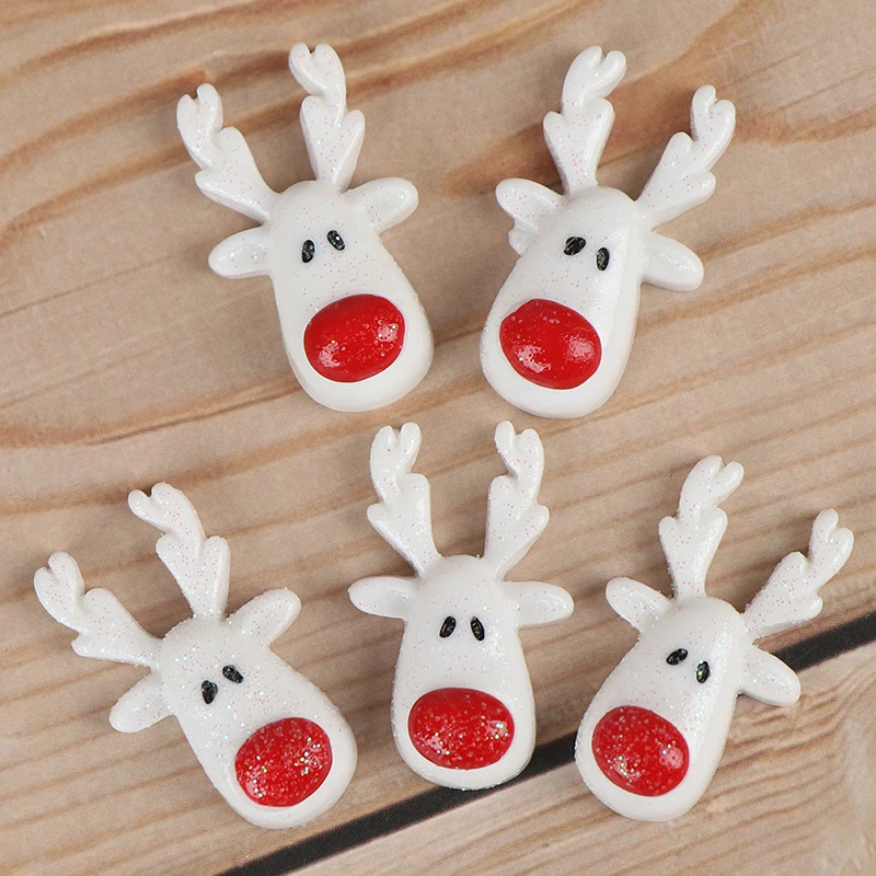 5 шт./компл. DIY Рождество Белый олень Смола flatback Кабошон арт поставка | Дом и сад