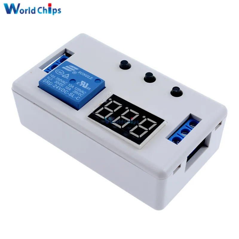 

DC 24V Digital LED Display Automation Time Delay Relay Timer Control Switch Relay Module Trigger Cycle Module With Case