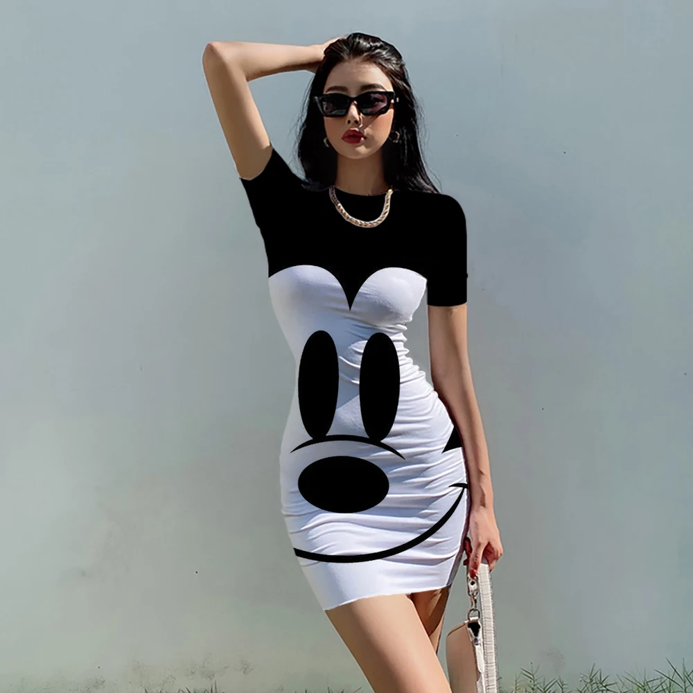 Женское облегающее платье с принтом Минни и Микки Маус |