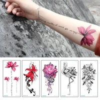 fashion floral armband tattoos waterproof temporary tattoo sticker flower lotus tattoo sleeve women wrist arm sleeves tatoo hot