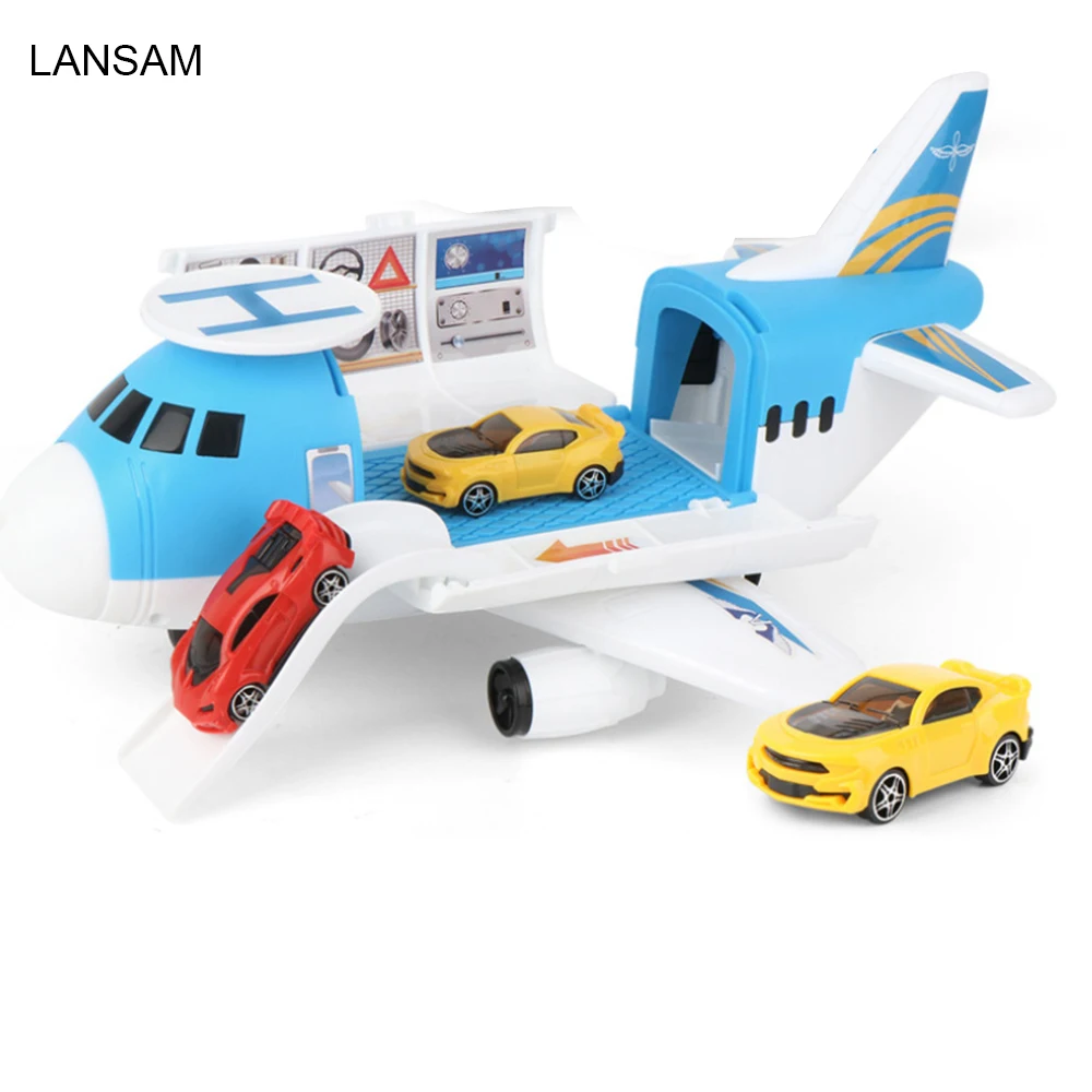 Children Aircraft Mold Set Toys Transport Airplane Track Inertia Car Model Puzzle Fly Plane With 2 Cars | Игрушки и хобби