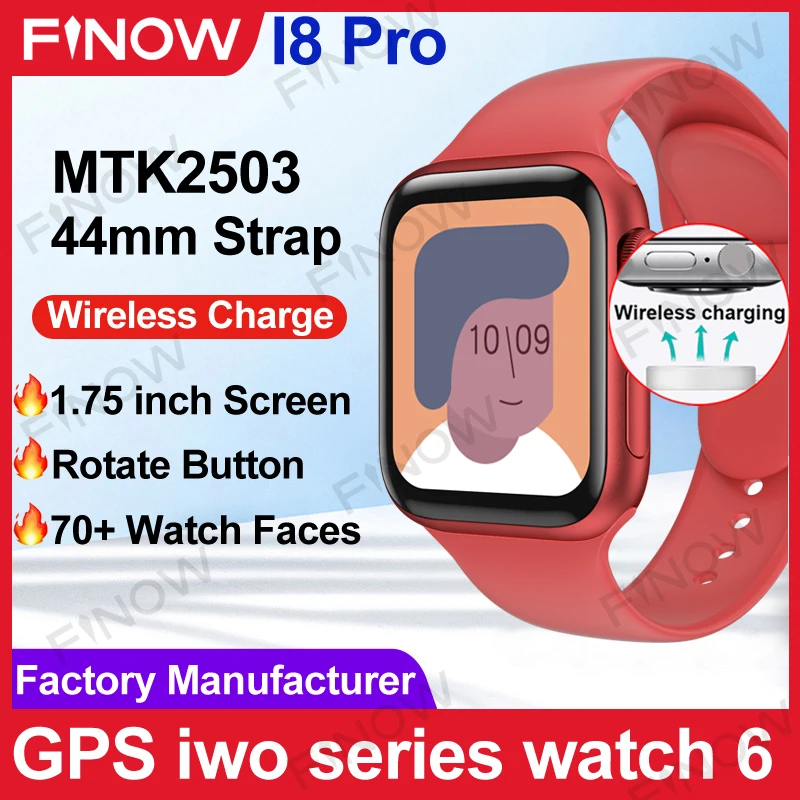Оригинальная Finow I8 PRO умные часы мужские MTK2503 GPS беспроводной зарядное устройство