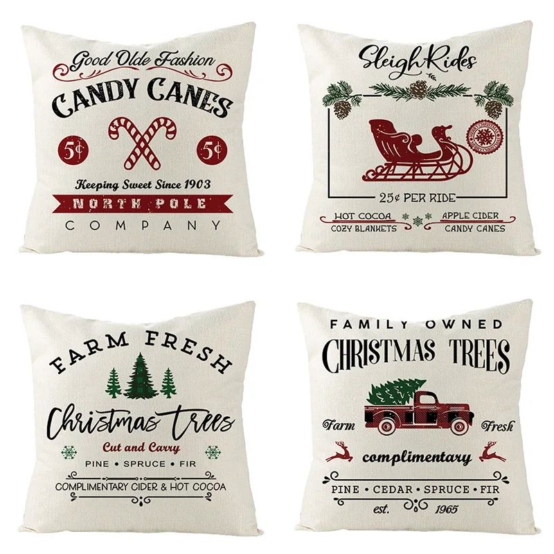 НОВАЯ РОЖДЕСТВЕНСКАЯ льняная наволочка с квадратным рисунком чехол для дивана