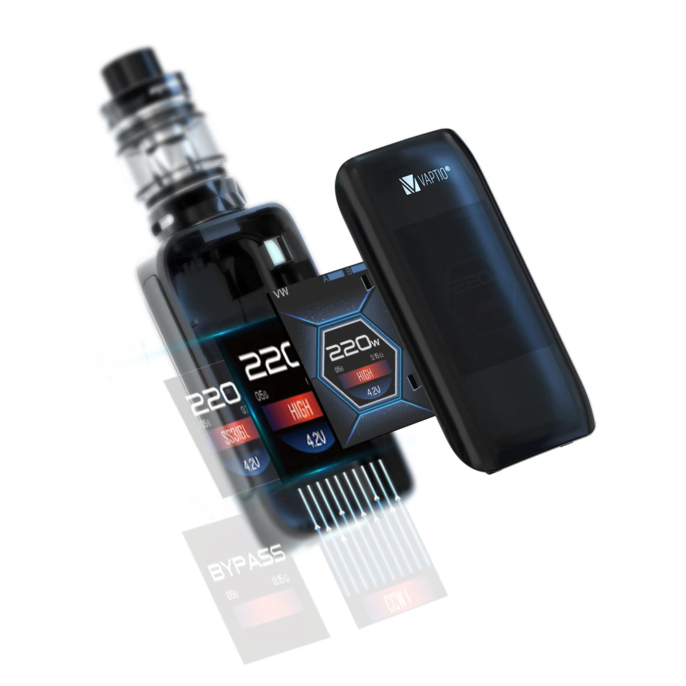 1 Vaptio X Hubble Apolo Vape комплект 220 Вт TCR Mod контроль температуры 5 0 мл бак коробка мод