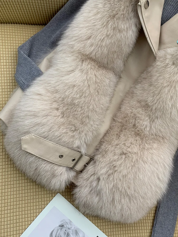 2020 New Real Fox  Fur Vest For Women Fashion Fur Coat good quality New locomotive whole skin fox fur