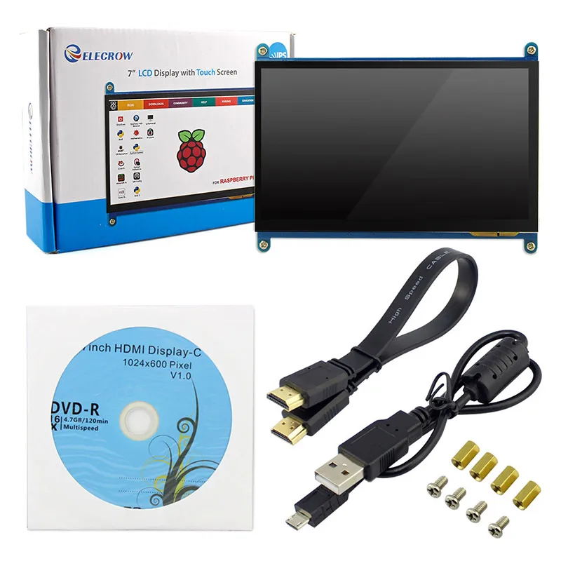 Elecrow Raspberry Pi 3 сенсорный экран 7 дюймов ЖК-Дисплей HDMI 1024X600 &quotIPS display HD TFT RPI для 2B B |