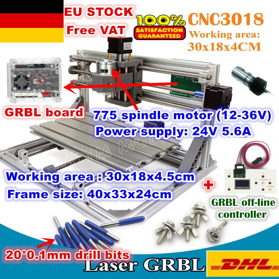 [Европейский НДС] 3 оси 3018 GRBL управление DIY CNC машина Pcb ПВХ фрезеровка древесины
