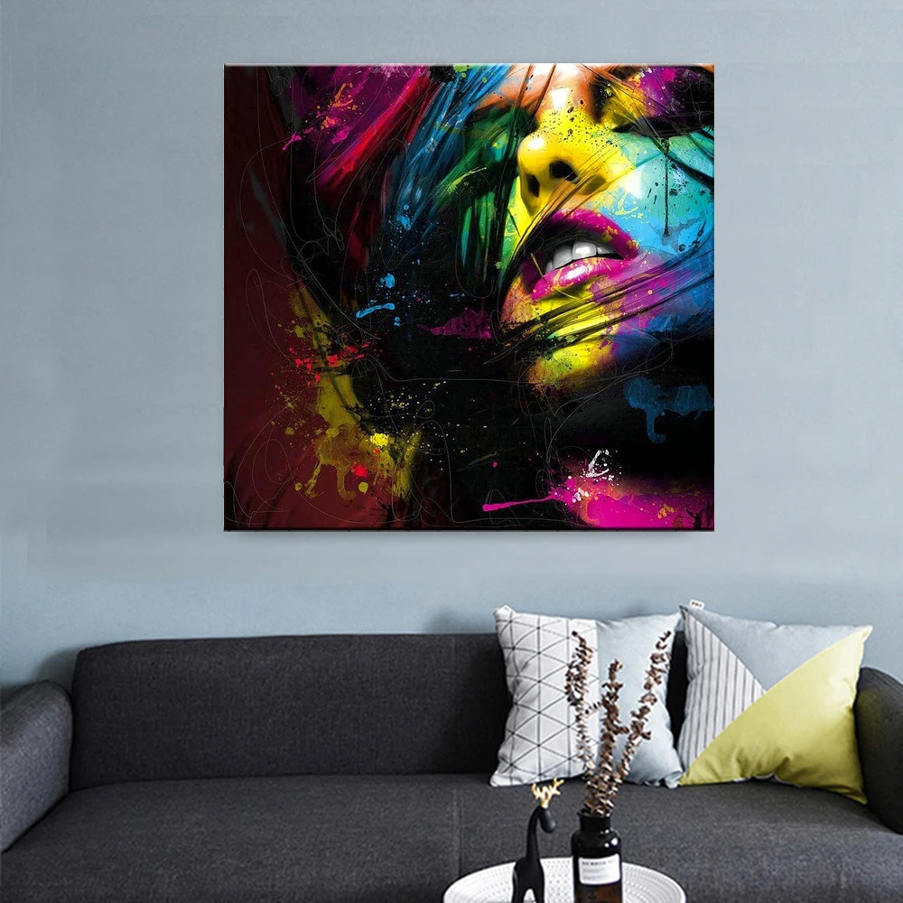 

Abstract African Girl Wall Art Canvas Paintings Graffiti Art Posters And Prints Street Art Black Girl Wall Pictures Home Decor