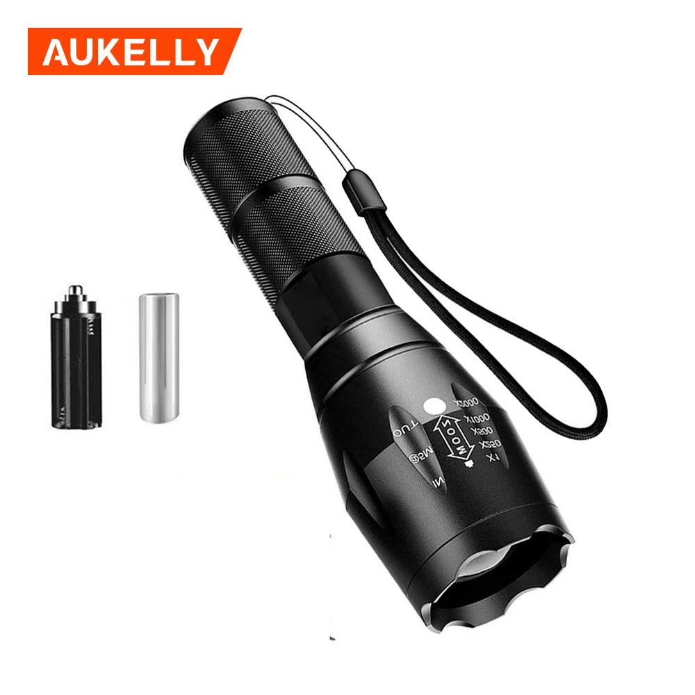H8 Flashlight Высокомощный военный тактический светодиодный светильник-вспышка перезаряжаемый дальний фонарь светильник полицейский Linternas Zoomable фонарь Защитная лампа - Испускаемый цвет: H8 Flashlight