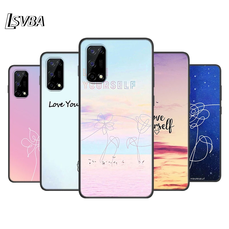 

Love Yourself Flower Kpop Silicone Cover For Realme V15 X50 X7 X3 Superzoom Q2 C11 C3 7i 6i 6s 6 Global Pro 5G Phone Case