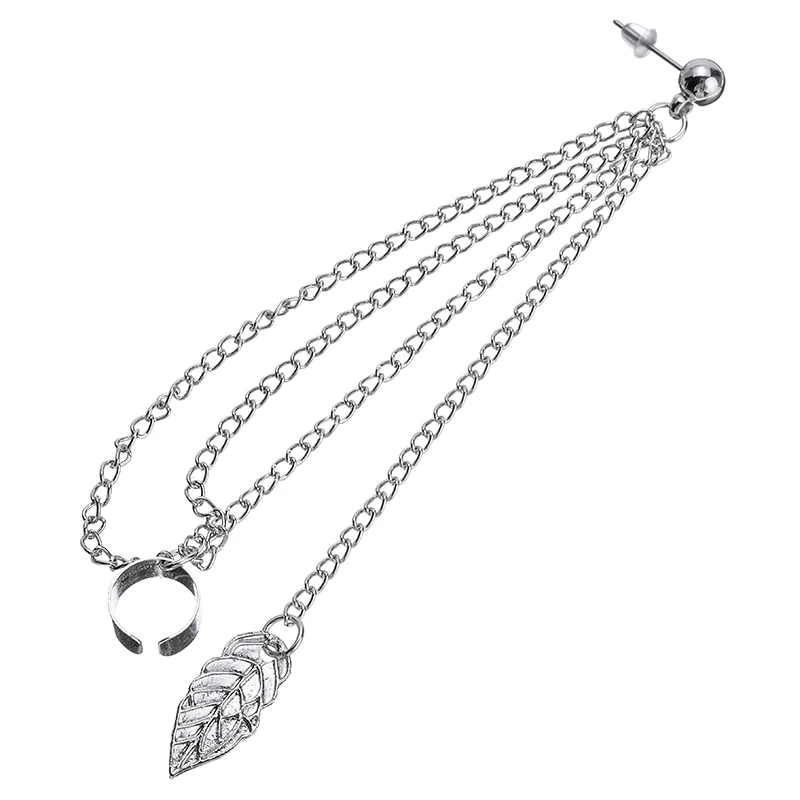 New Stylish Leaf Chain Cuff Earring Fashion Tassel Pendant Ear Leaves Street Style Drop Earrings Jewelry |