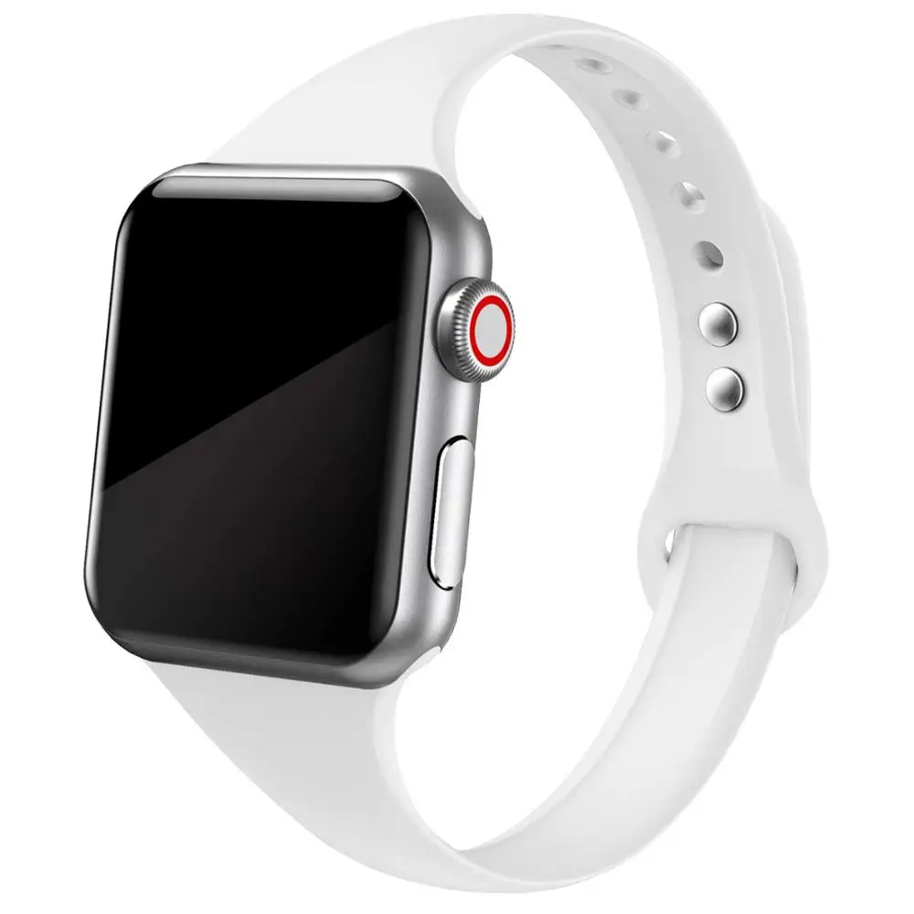 white 22 Ремешок для apple watch, ремешок для apple watch 5, 4, 3, 2, iWatch, ремешок 42 мм, correa, 38 мм, 44 мм, 40 мм, силиконовый браслет pulseira, ремешок для часов - Цвет ремешка: white 22