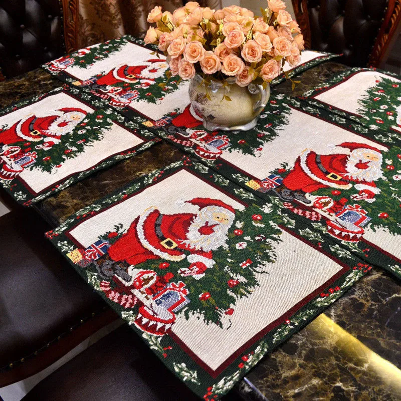 Christmas Decoration For Home 2017 Santa Clause Table Cloth Placemat Runner Fabric | Дом и сад