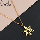 Ожерелье Chandler в виде снежинки, Упростите чокер, оригами, вырезанными снежинками, цветами из нержавеющей стали, ювелирные изделия на Рождество для женщин