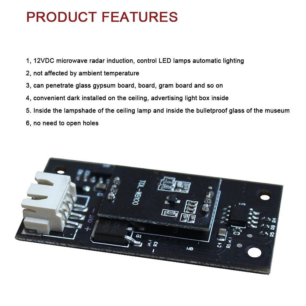 A18-- Radar Sensor Module Microwave Body Induction Module 24GHz CDM324 Radar Induction Switch Sensor Module