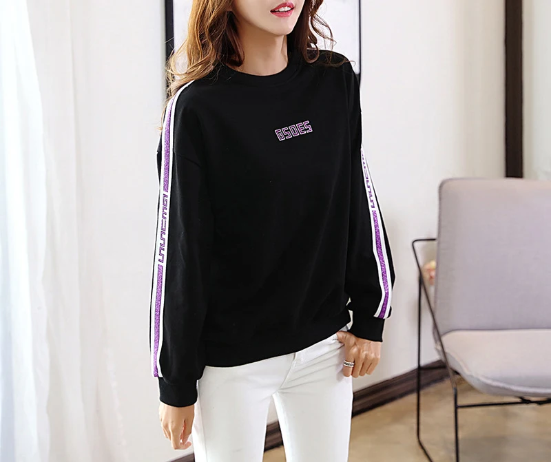 Легкий принт новый узор свитер с рукавами круглый воротник хорошо продается |