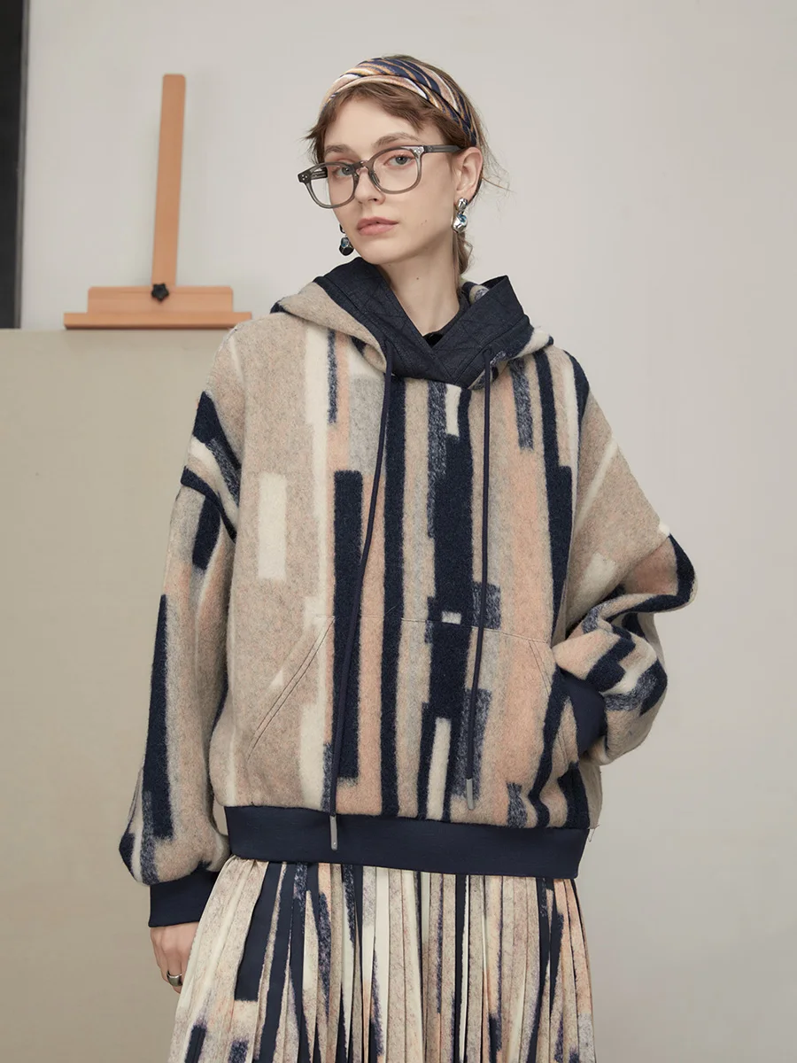 

IRINACH482 Коллекция осень-зима 2021 оригинальный дизайн оверсайз шерстяные худи Женская