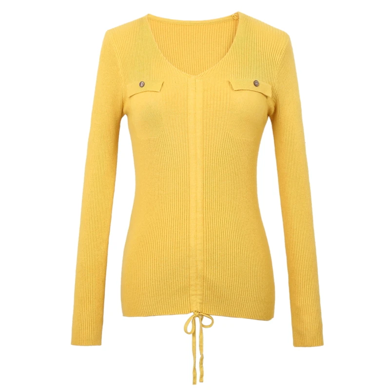 ladies sweater women autumn winter tops clothes trui dames 2019 knitted pullover knitwear draw string bow sweaters female F0933 | Женская