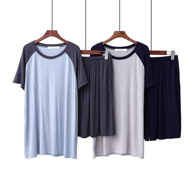 

Men Summer Pajamas Set Modal Soft Simple Comfortable Short Sleeve Male Sleepwear Homewear Japanese Korean Style Pijama Hombre