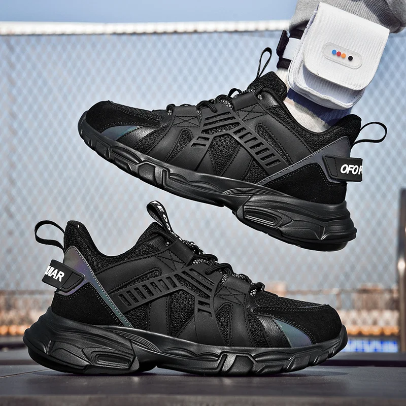

Black Clunky Sneaker Couple Outdoor Walking Sport Shoes For Men With Free Shipping Fashion Chunky Men Shoe Zapatos De Mujer