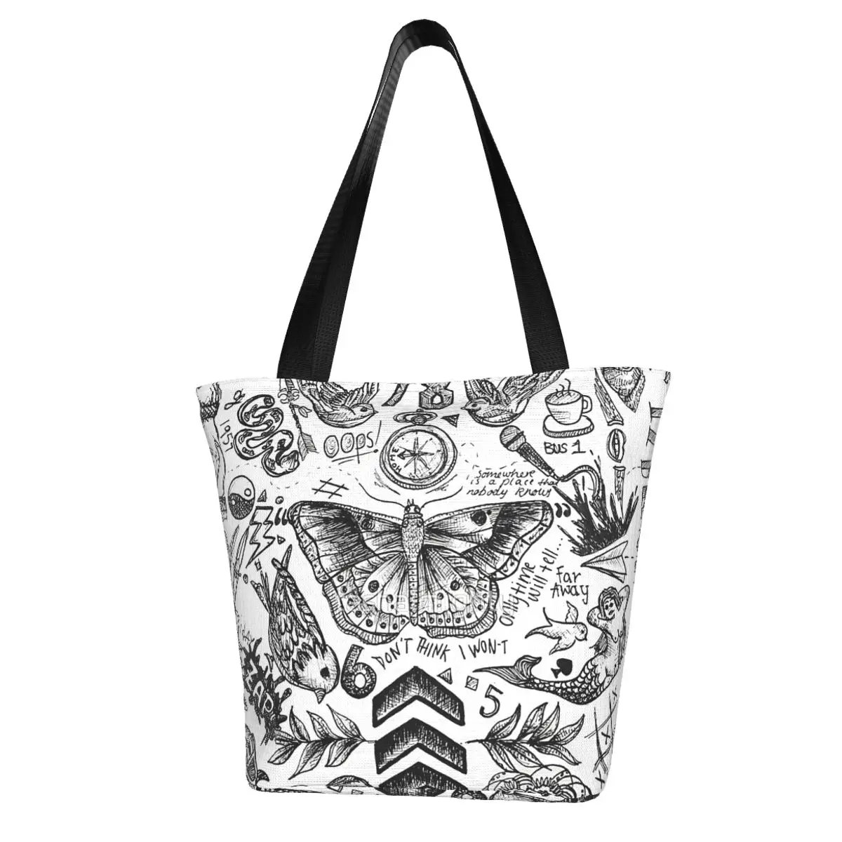 OT4 Tattoos,by Tashalmighty Shopping Bag Aesthetic Cloth Outdoor Handbag Female Fashion Bags