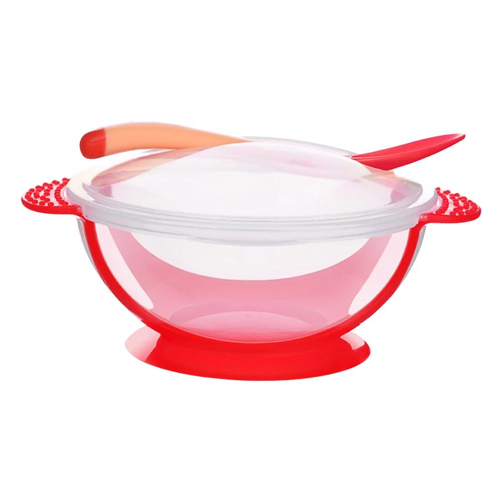 

HOT Baby Feeding Spoon And Bowl Self Feeding Training Utensils Suction Bowl With Cover Baby Eating Set Spoon Bowl Utensils